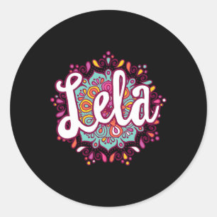 Mandala Lela Women Grandma jul Birthday Moth Runt Klistermärke