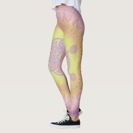 MANDALA ~ Lila Gult - Leggings