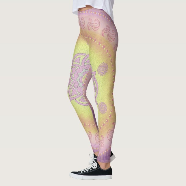 MANDALA ~ Lila Gult - Leggings (Vänster)