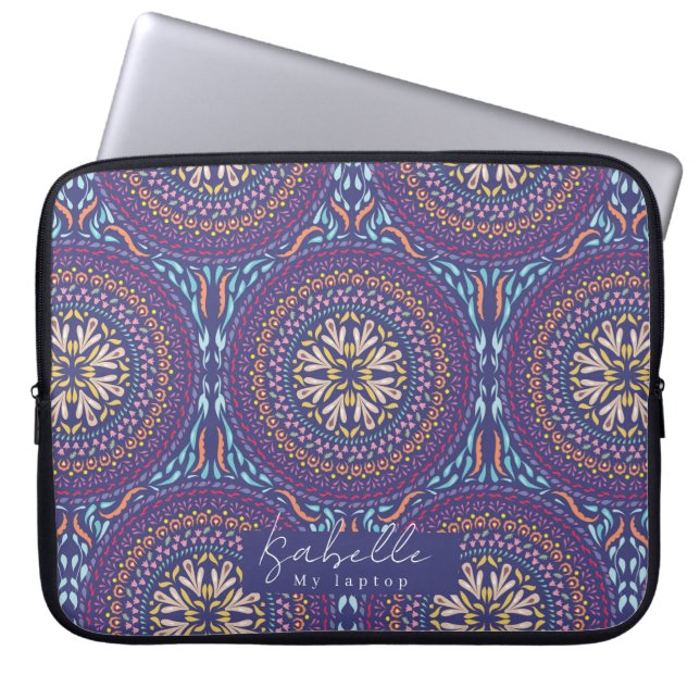 Mandala Lila Laptop Fodral (Framsidan)