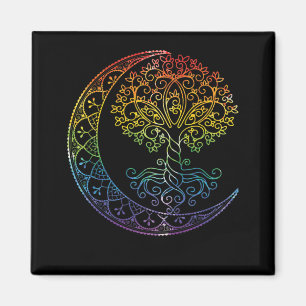 Mandala Livets träd Tattoo Stil Magnet