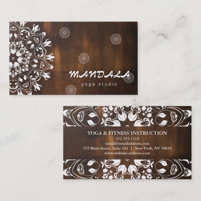 MANDALA LOGO ANPASSAD YOGA  INSTRUCTOR VISITKORT (Fram/baksida)