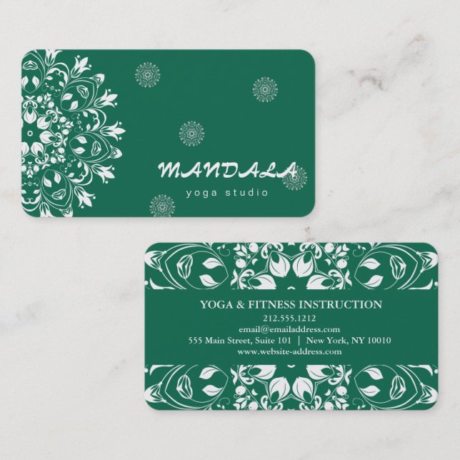 MANDALA LOGO ANPASSAD YOGA INSTRUKTÖR VISITKORT (Fram/baksida)