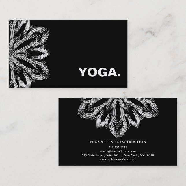 MANDALA LOGOTYP ANPASSAD YOGA INSTRUCTOR VISITKORT (Fram/baksida)
