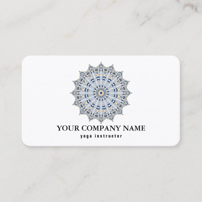 MANDALA-LOGOTYP ANPASSADE YOGA INSTRUKTOR VISITKORT (Framsida)