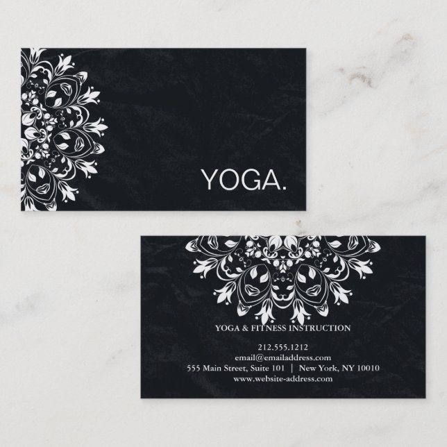 MANDALA-LOGOTYP ANPASSADE YOGA INSTRUKTOR VISITKORT (Fram/baksida)