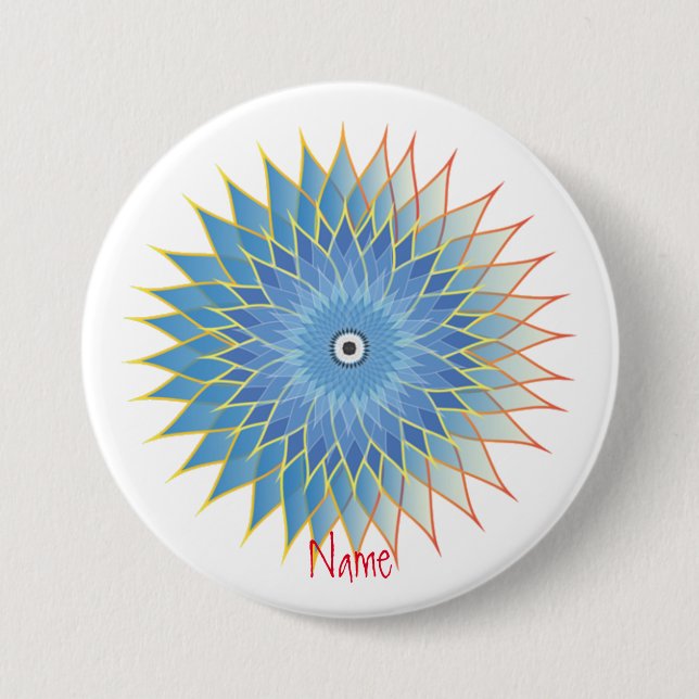 Mandala Lotus Blommar Thunder_Cove Knapp (Framsida)