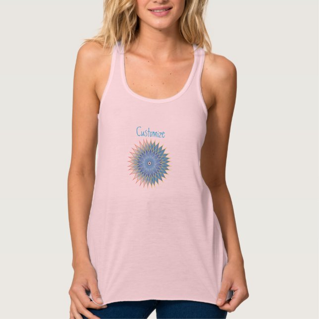 Mandala Lotus Blommar Thunder_Cove-Tanktopet Linne Med Racerback (Framsida)