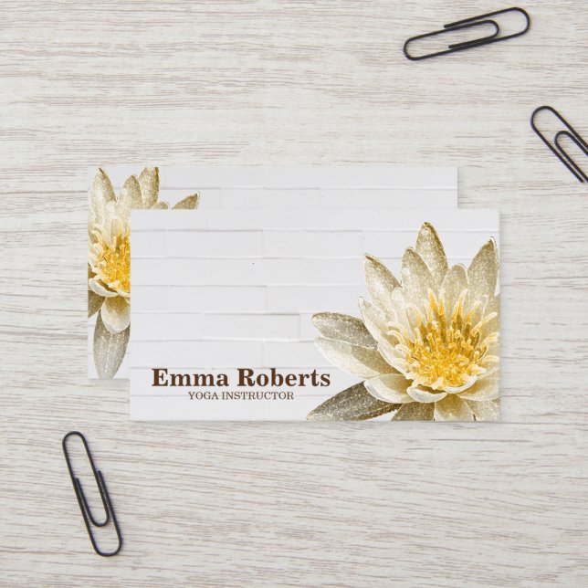 MANDALA LOTUS CUSTOMIZED WOODEN YOGA INSTRUKTOR B VISITKORT (Fram/Back In Situ)