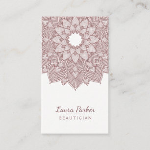 Mandala Lotus Flower Yoga Hälsa Meditation Rosa Visitkort