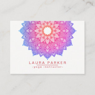 Mandala Lotus Flower Yoga Rosa Holistic Visitkort