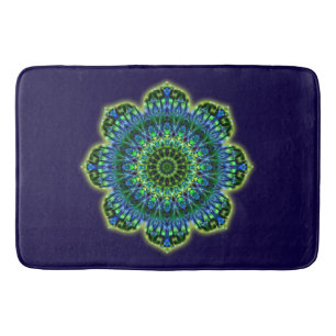 Mandala Lotus grönt blue + backgr. & idéer Badrumsmatta