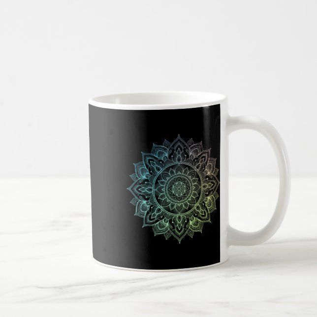 Mandala Lotus Zen Konst Boho Buddha Botanisk Sukku Kaffemugg (Höger)