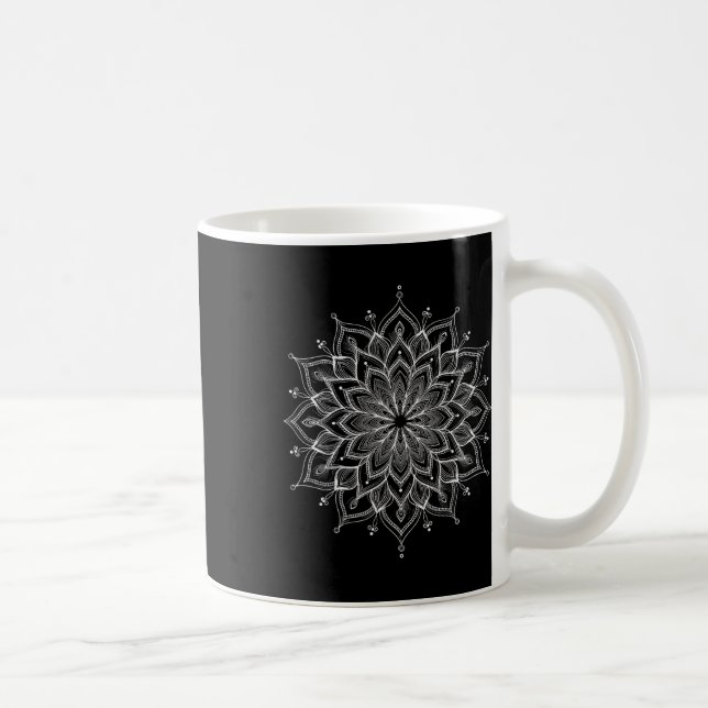 Mandala Lotus Zen Konst Boho Buddha Botanisk Sukku Kaffemugg (Höger)
