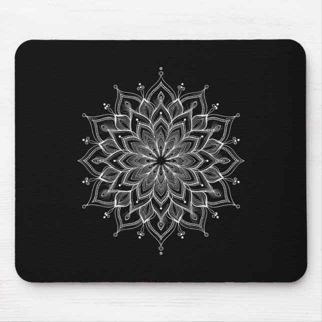 Mandala Lotus Zen Konst Boho Buddha Botanisk Sukku Musmatta (Framsidan)