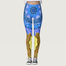 Mandala Magic Blue & Guld Leggings