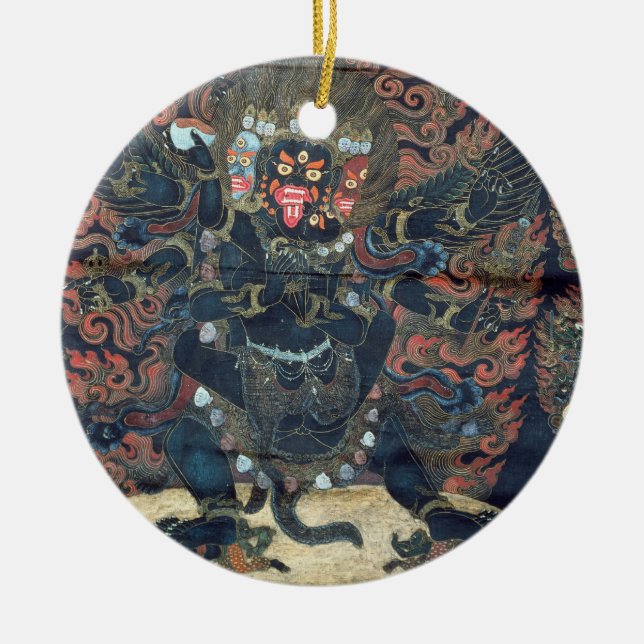 Mandala (målad parchment) julgransprydnad keramik (Framsidan)