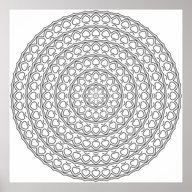 Mandala Målarbild Organisk Stenmönster Konst Poster (Framsidan)