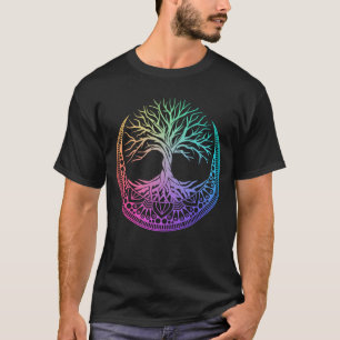 Mandala Måne Reiki Master Yoga Meditation Träd T Shirt