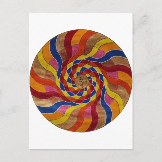Mandala Mantra "Om mani peme hung" Vykort (Framsida)