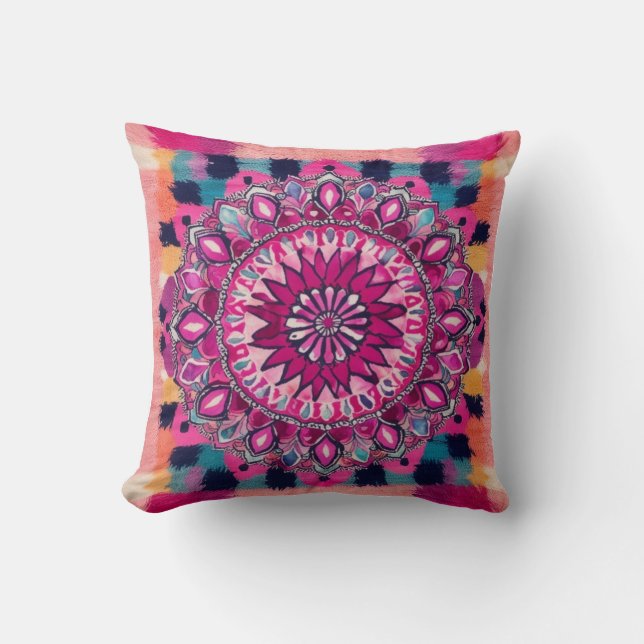 Mandala Matta Pillow: Handskarven Elegance Kudde (Framsida)