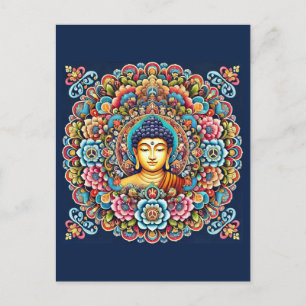 Mandala med buddha vykort