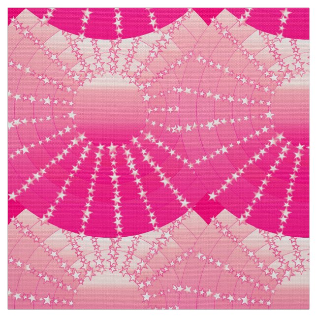 Mandala med Stars - rosa & fuchsia-satentgradient Tyg (Provkarta)