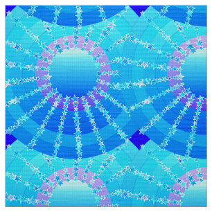 Mandala med Stars - turkossatatgradient Tyg