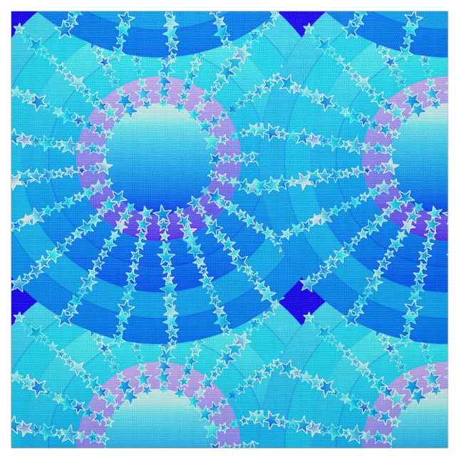 Mandala med Stars - turkossatatgradient Tyg (Provkarta)