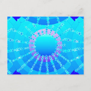 Mandala med Stars - turkossatatgradient Vykort