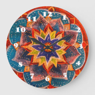 Mandala, Meditation Wall Clock Stor Klocka
