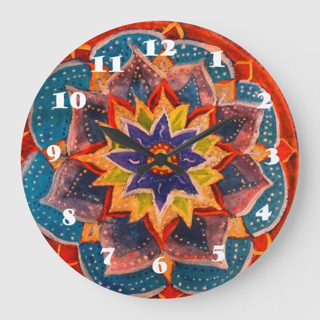 Mandala, Meditation Wall Clock Stor Klocka (Framsida)