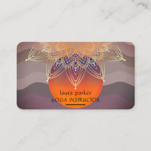 Mandala Meditation Yoga Lotus Boho Vintage Visitkort