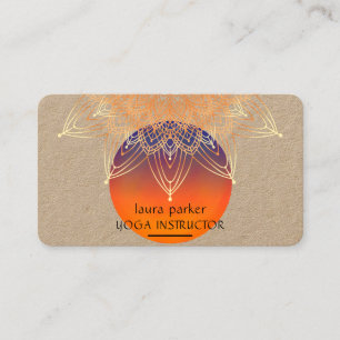 Mandala Meditation Yoga Lotus Boho Vintage Visitkort