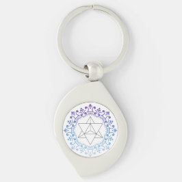 Mandala Merkaba Yoga Andlig Swirl Silverfärgad Nyckelring