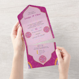 Mandala-mix i Cerise Rosa Blues & Orange
