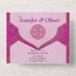 Mandala-mix i Cerise Rosa Blues & Orange
