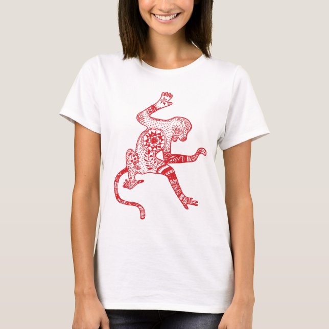 Mandala Monkey Women's Boxy Skörd Top T-Shirt (Framsida)