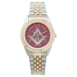 Mandala Monogram Masonic Lodge Watch Armbandsur