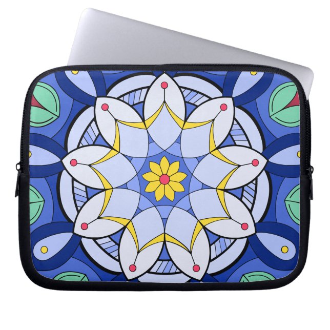 Mandala Mönster 01 Electronics Bag Laptop Fodral (Framsidan)
