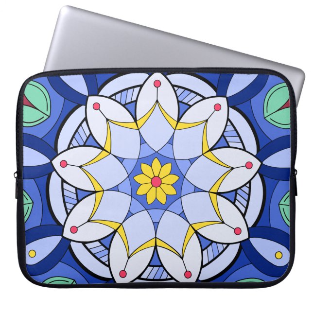 Mandala Mönster 01 Electronics Bag Laptop Fodral (Framsidan)