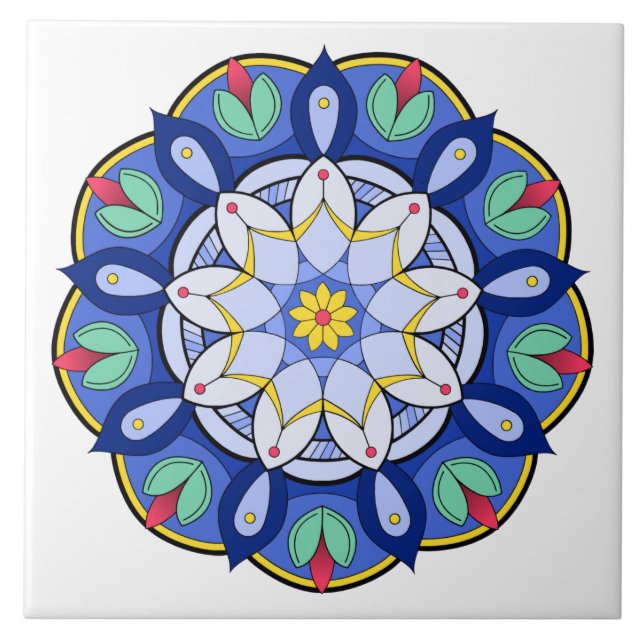 Mandala Mönster 01 Kakelplatta (Framsidan)