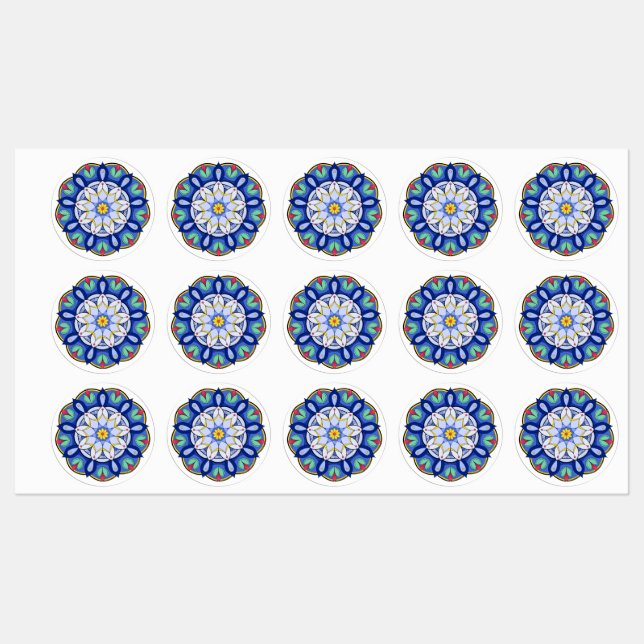 Mandala Mönster 01 Klistermärke (Ark)