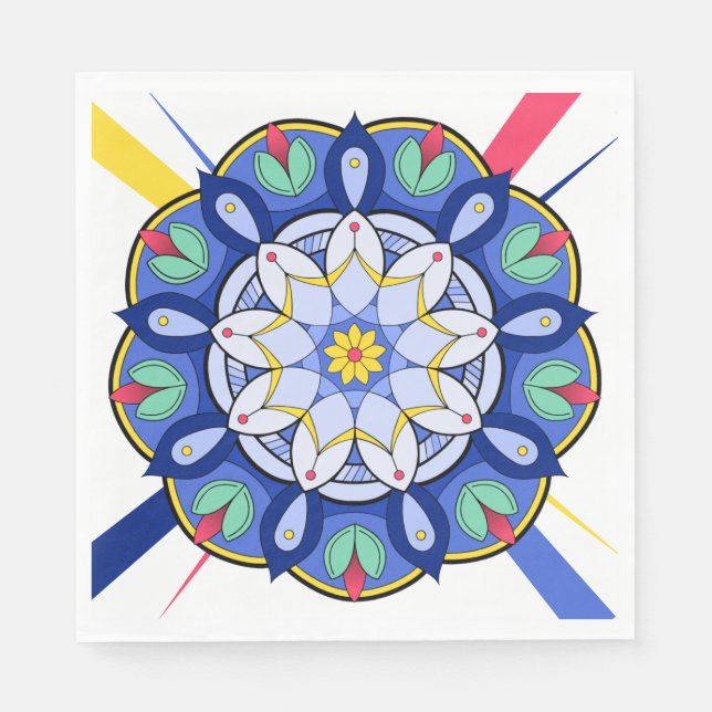 Mandala Mönster 01 Napkin Pappersservett (Framsidan)