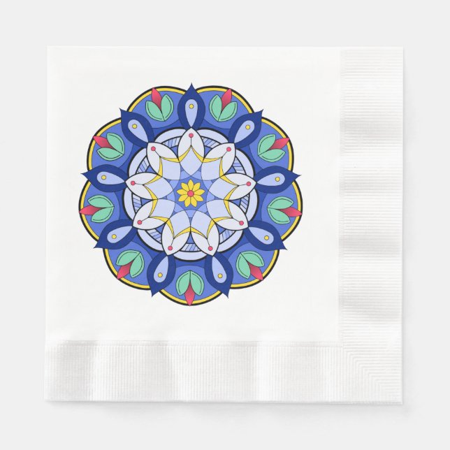 Mandala Mönster 01 Napkin Pappersservett (Framsidan)