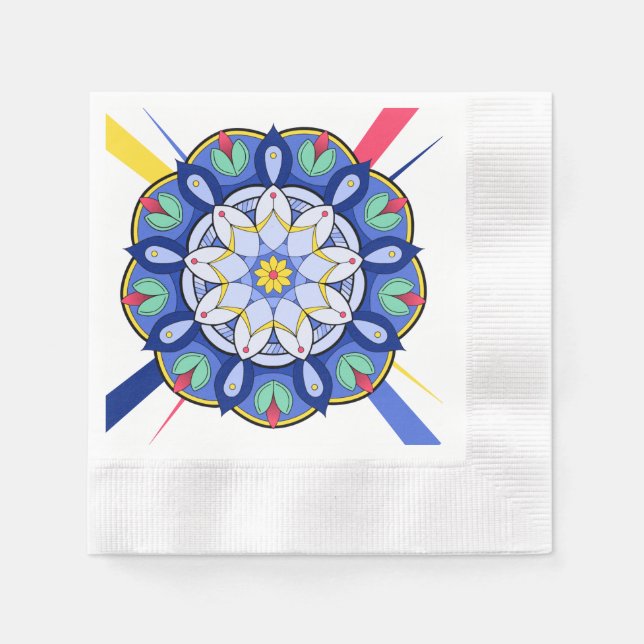 Mandala Mönster 01 Napkin Pappersservett (Framsidan)