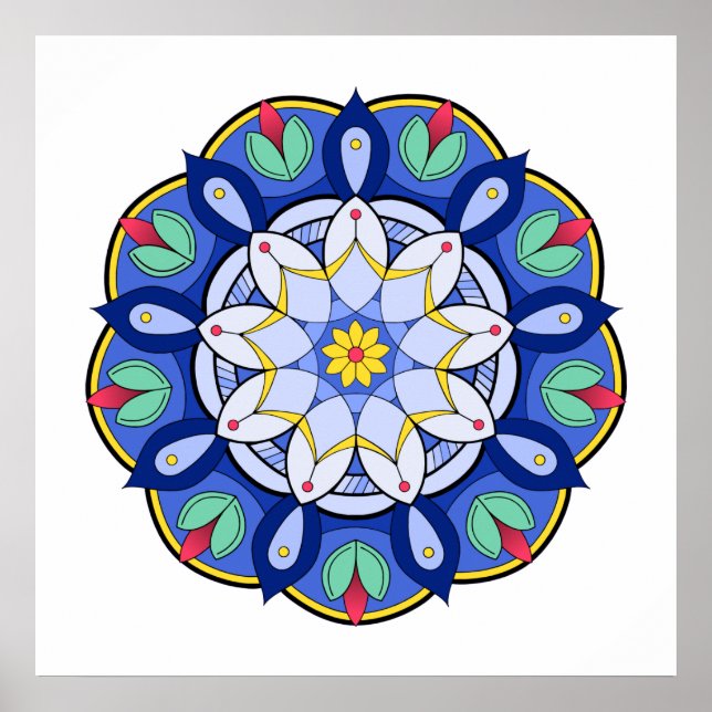 Mandala Mönster 01 Poster (Framsidan)