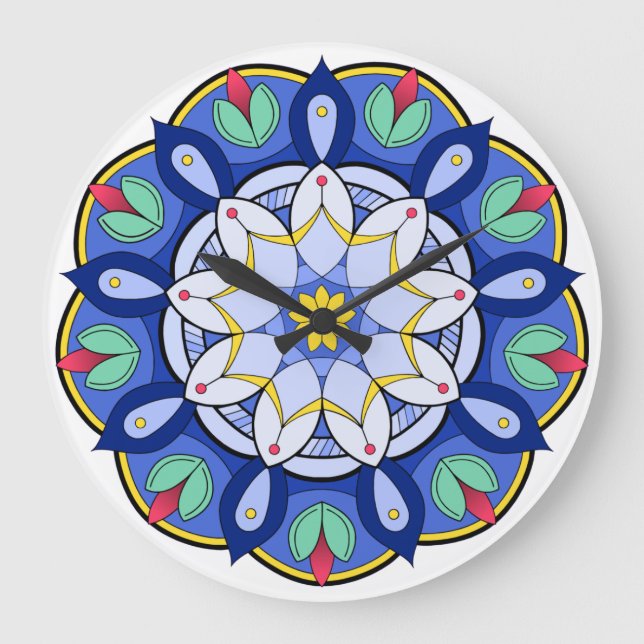 Mandala Mönster 01 Stor Klocka (Framsida)