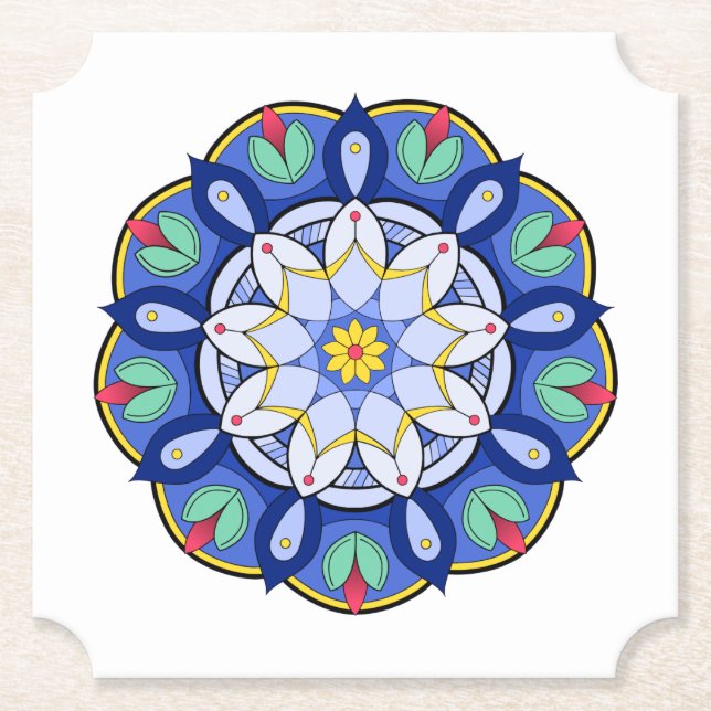Mandala Mönster 01 Underlägg Papper (Framsida)