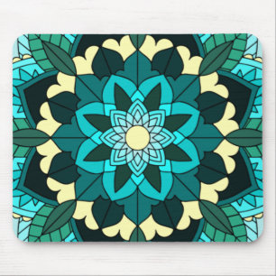 Mandala Mönster 02 i aqua Mouse Pad Musmatta